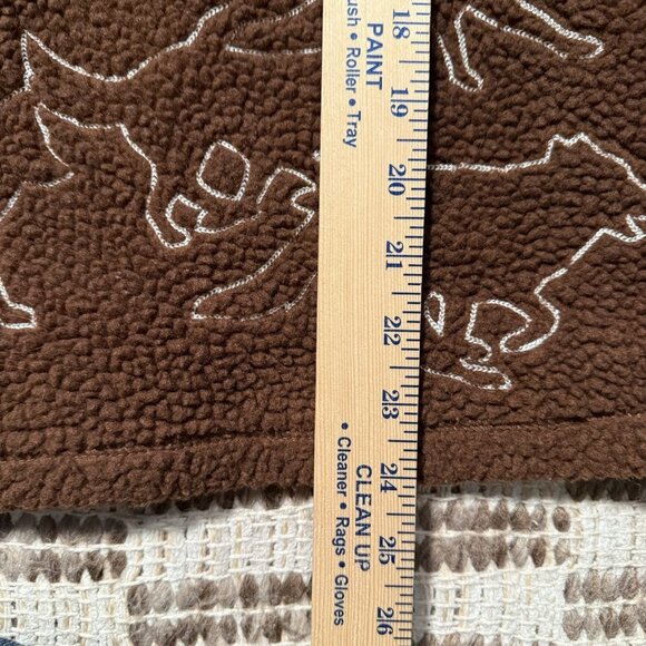 Urban Outfitters BDG Wolf Embroidered Fleece Quarter Jacket Pullover Size Medium - Picture 8 of 8